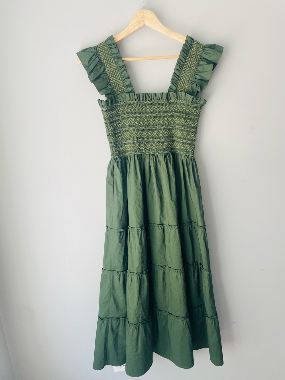 Hill House Nap Dress Smocked Green RARE - Picture 6 of 9
